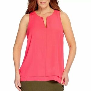 Vanessa Williams Coral Woven Sleeveless Hardware Tank Top Size Large